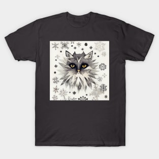 Cat on a Snowy Day/ Winter Moods T-Shirt